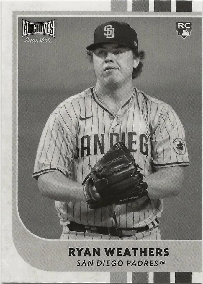 2021 Topps Archives Snapshots RYAN WEATHERS Black & White Parallel #45 Padres RC - Image 1 of 1