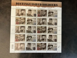 33 Cent USPS Briefmarken ganzer Bogen Distinguished Soldiers - 1999 - Bild 1 von 4