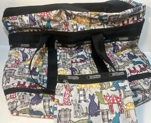 LeSportSac Kitty Cat Large Tote Bag & Zip Pouch Weekender Zip Top - Picture 1 of 6