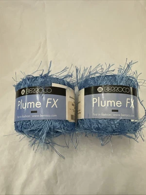 Vintage Berroco Yarn PLUME FX ~ Blue #6710 Polyester ~Eyelash ~Novelty - Image 1 of 4