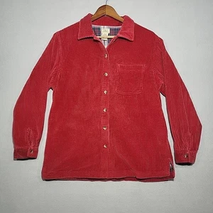 VTG LL Bean Shirt Mens Medium Red Plaid Corduroy Button Down Long Sleeve Lined - Photo 1 sur 8