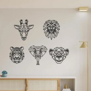 wood wall decor geometric safari wildlife craft MDF laser cut - 4 Materials - Picture 1 of 7