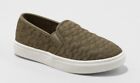 Nwt Cat And Jack Girls Anna Slip On Quilted Olive Green Sneakers 13