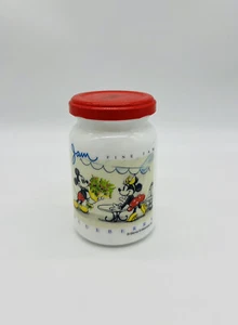 Tarro de mermelada de vidrio con leche Disney World Foods con tapa Mickey y Minnie Mouse - Imagen 1 de 9