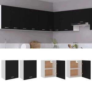 vidaXL Hanging Cabinet Lyons 2 pcs Black 50x31x60 cm Engineered Wood - Picture 1 of 11