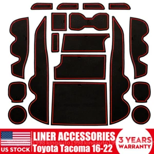 Liner Accessories For Toyota Tacoma 2016-2022 Cup, Console, Door Pocket Inserts - Picture 1 of 12
