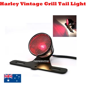 Parrilla LED negra vintage de motocicleta placa de freno cola luz Harley helicóptero bobber - Imagen 1 de 5