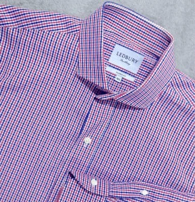 Camisa LEDBURY Calce Clásico Para Hombre 16 1/2 Manga Larga Cuello Extendido Foto 1 de 4