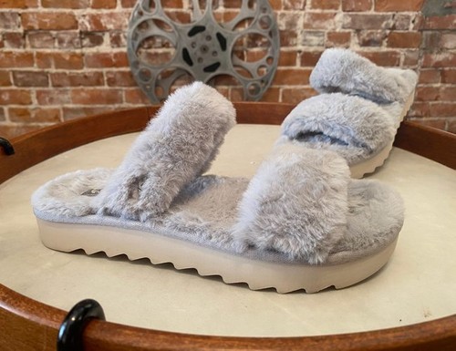 Sandali Koolaburra by UGG grigio tortora 8 39 pelliccia sintetica slide fuzz in vendita ciabatta