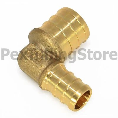(25) 1/2" x 3/8" PEX Elbows - Brass Crimp Fittings - Image 1 of 2