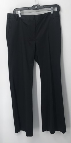 Pantaloni anteriori piatti Burberry London nero cotone elasticizzato gamba larga taglia M (ALTERATI)