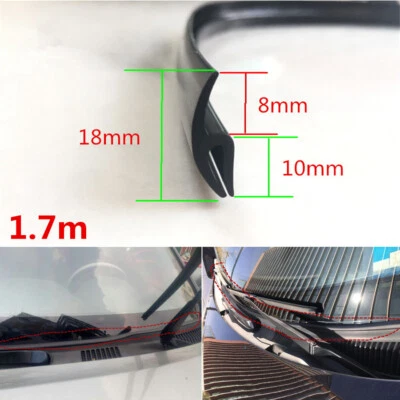 Tira de sellado de escobilla limpiaparabrisas de coche 67" ventana delantera aislamiento de agua goma Foto 1 de 4