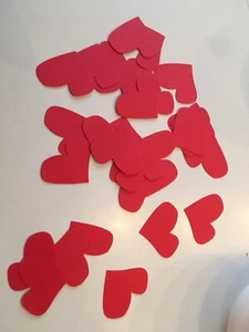 30 Papier Herzen in Mohnrot - 3,7 cm Stanzteile/Streuteile/Scrapbooking - Bild 1 von 3