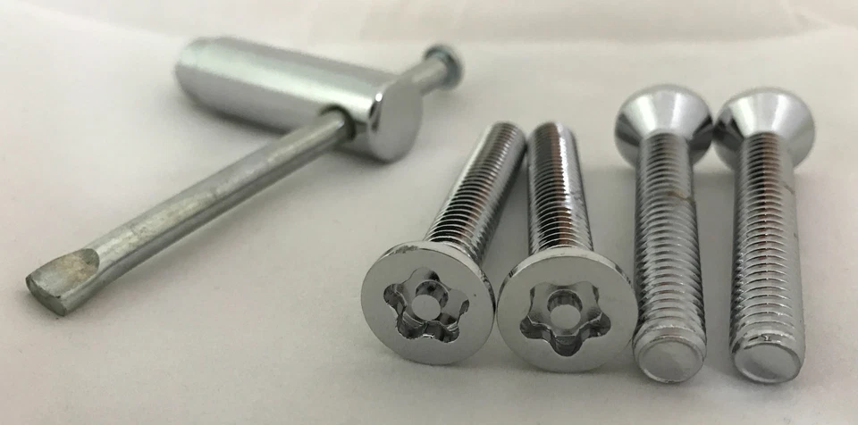 (4) PARAFUSOS (1) CONJUNTO DE PARAFUSOS TAMPA CENTRAL ARO CHAVE ASSENTO CÔNICO 2" COMPRIMENTO 5/16" ROSCA - Imagem 1 de 1