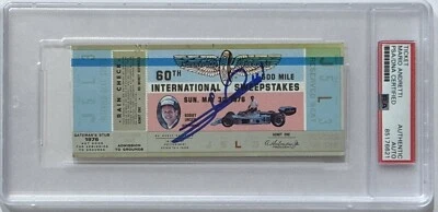 1976 Indy Indianapolis 500 Ticket Signed Mario Andretti PSA DNA COA Autograph F1 - Image 1 of 2