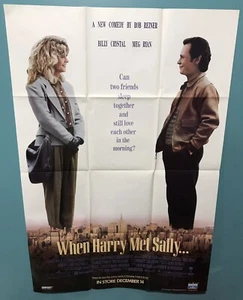 VINTAGE WHEN HARRY MET SALLY 27x40 FOLDED ONE SHEET POSTER VHS RELEASE VIDEOTHEK - Bild 1 von 4