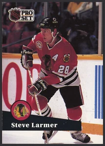 1991-92 Pro Set #49 Steve Larmer Blackhawks - Picture 1 of 24