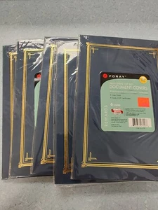 Foray, 2-up Marine Leinen 9,75" x 6,5" Goldfolie Dokumentenhüllen, Neu 6er-Pack. - Bild 1 von 2