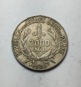 1928 Brazil 2000 Reis - Silver Coin - Liberty Head - Brasil - Picture 1 of 4