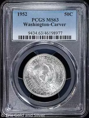 1952 50C Washington Carver Half Dollar PCGS MS 63 | Uncirculated UNC - Image 1 of 4