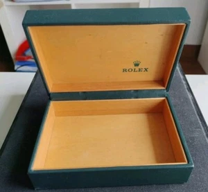 ROLEX Watch Box SCATOLA KASTEN OYSTER PERPETUAL DATE ref. 68.00.03 GREEN Leather - Imagen 1 de 7