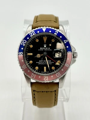 Vintage Rolex 1675 GMT Master Pepsi Pointed Crown Guard Men's Watch - Image 1 of 4