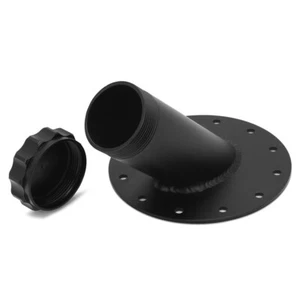 Black Aluminum Fuel Tank Cell Fast Filler Neck Cap 45 Degree 12 Bolts Anodized - Picture 1 of 5