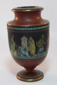 Antike Prattware F & R Pratt türkische Raucher Terrakotta 6" Urnenvase um 1860 sehr guter Zustand - Bild 1 von 8