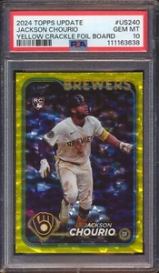 2024 TOPPS UPDATE JACKSON CHOURIO #US240 YELLOW CRACKLE FOIL 41/50 PSA 10! - Picture 1 of 2