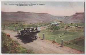 Looking Thru Golden Gateway Denver Colorado CO 1900s 8 Seats Car Scenic Postcard - Bild 1 von 2