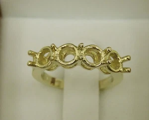 Anillo de 4 piedras de oro blanco macizo de 14K montaje para 1/2 quilate cada diamante 5,2 mm Rd - - Imagen 1 de 4