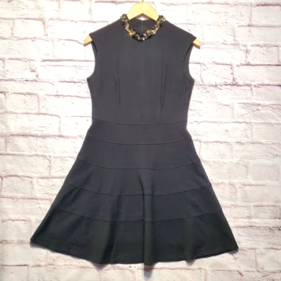 Eliza J Dress Womens 6P Black Embellished Rhinestone Neck Sleeveless Back Zipper - Image 1 of 4