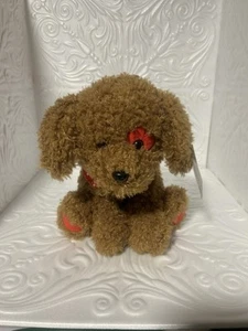 Valentine braun Welpe Hund rot Liebe Herz silber Glitzer Plüschtier Stofftier 12 Zoll - Bild 1 von 15
