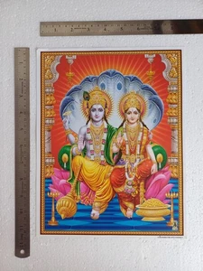 Lord Vishnu Devi Lakshmi - Normal Poster 8.5x11 Inch - Picture 1 of 2
