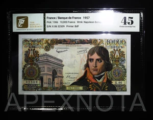FRANCE 10000 10,000 FRANC 1957 P136 XF+ 45 EF+ NAPOLEAN BONAPARTE DIX MILLE - Picture 1 of 2