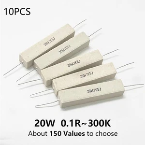 Resistencia de potencia de cemento cerámico axial 20W 25 ohm 0,1 Ω 30 180 12 4 20 K 8 2 15 5 R - Imagen 1 de 6