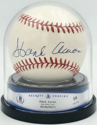 Hank Aaron Signed NL Baseball Atlanta Braves Auto GM 10 Beckett #18630611 - Image 1 of 4
