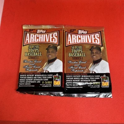 Lot of 2 2001 TOPPS ARCHIVES SERIES 1 BASEBALL FACTORY SEALED HOBBY Packs Pujols - Image 1 of 2