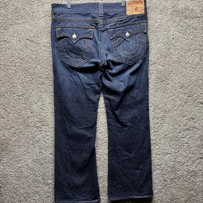 Pantalones de mezclilla True Religion para hombre 38x30 azules Y2K holgados pierna ancha Billy Super T hechos en EE. UU. Foto 1 de 4