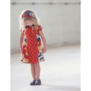 Persnickety Girls Size 7 Color Block Mixed Print Dress - Picture 1 of 6