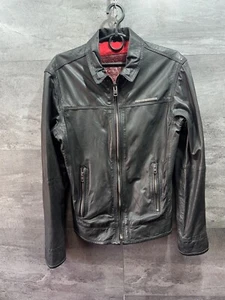 Superdry Leather Black Jacket Mens Japanese brand Size S - Picture 1 of 24