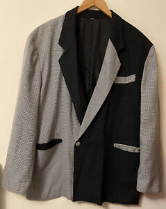 PRONTI Collection Phita Blazer Men M Black White Houndstooth Lined Casual Dress