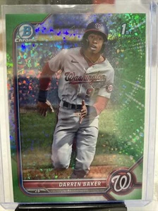 2022 BOWMAN Chrome DARREN BAKER 1st Green Shimmer Refractor SP #/99 Nationals π₯ - Picture 1 of 3