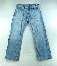 H&M Mens Jeans Blue Tag Size 34x32 (35x32) Straight Button Fly Denim