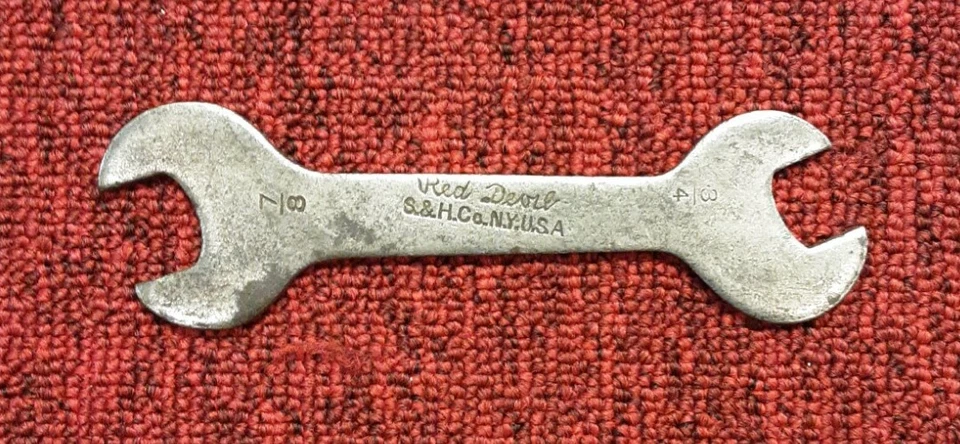 Vintage Red Devil S&H Co. 7/8"Inch, 3/4"Inch Open End Wrench Made in USA - Image 1 of 2