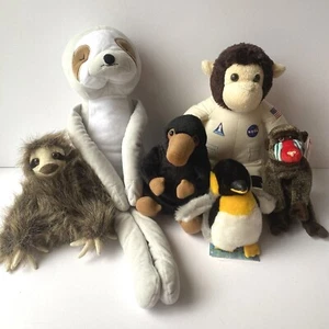 Lote de 6 peluches - Space Monkey Ty Baboon Penguin Ornitorrinco 2 perezosos - Imagen 1 de 12