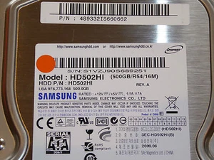 Samsung HD502HI | P/N: 489332IS660662 | 2009.06 | REV08 | 500 GB - Imagen 1 de 1
