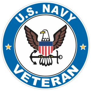 U.S. Navy Veteran Bumper Sticker Military Vinyl Soldier Decal 5" - Picture 1 of 3