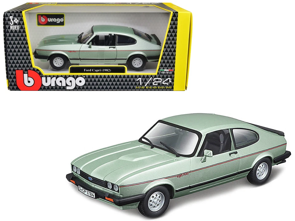 1973 Ford Capri Light Green Metallic 1/24 Diecast Model Car by Bburago 21093