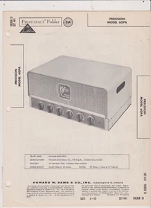 SAMS 1959 PRECISI AMPLIFIER SCHEMATIC  WITH CHARTS AND DIAGRAMS FREE SHIP IN U.S - Picture 1 of 1